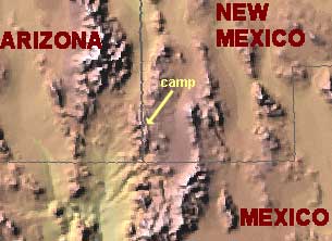 Peloncillo Mountain camp in Coronado National Forest