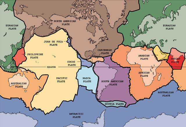 Major tectonic plates of the Earth; map courtesy of United States Geological Survey