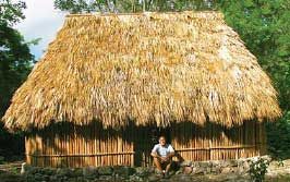 Jim Conrad at his hut in the Yucatan