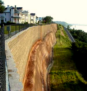 Corps of Engineers work at Natchez, Mississippi, stabilizing loess bluff