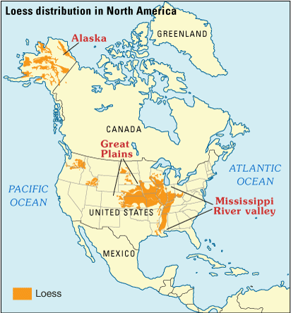 loess distribution in North America