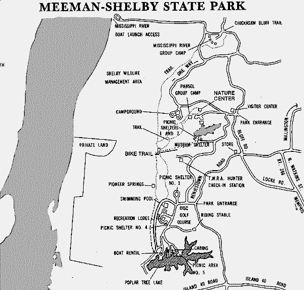 Meeman-Shelby State Park map