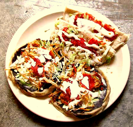 Sopes and quesadillas in the Yucatan