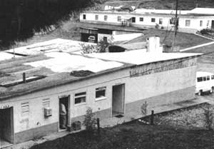 classroom, post office and store