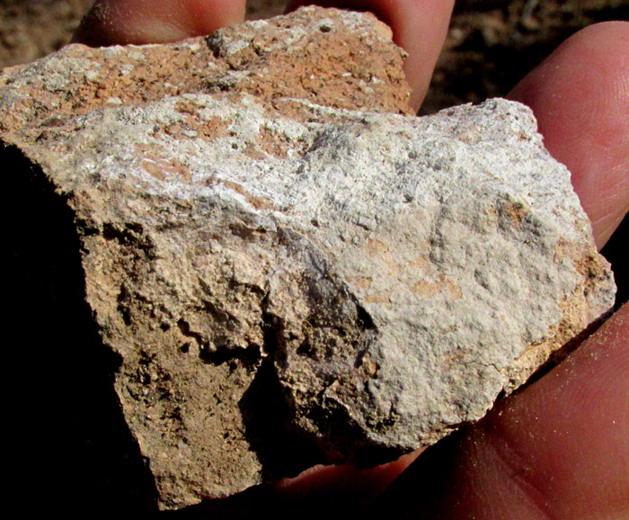 outcropping coating on rock-like dacitic tuff