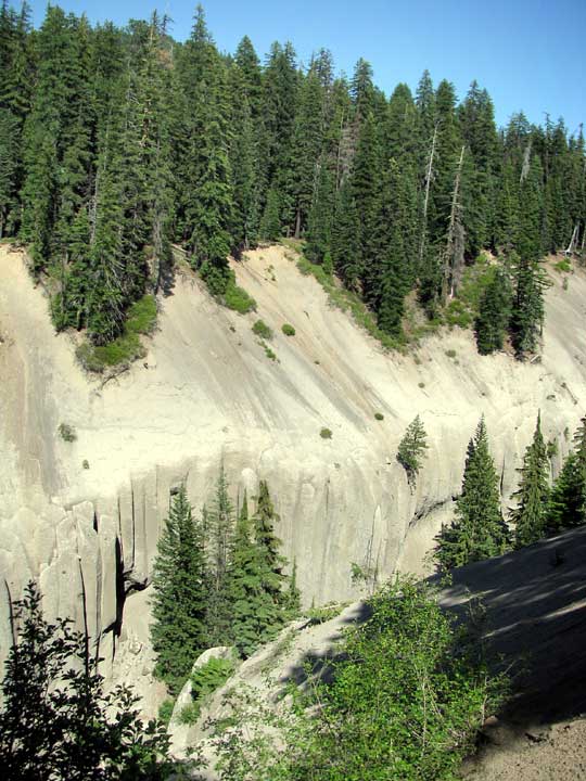 Valley near Crater Lake, eroded into thick ash deposits