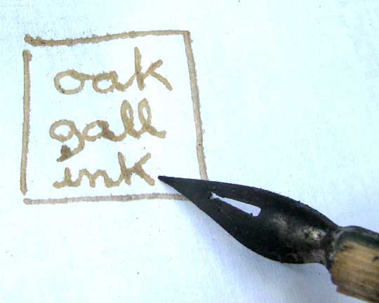 words written on paper with oak-apple gall ink