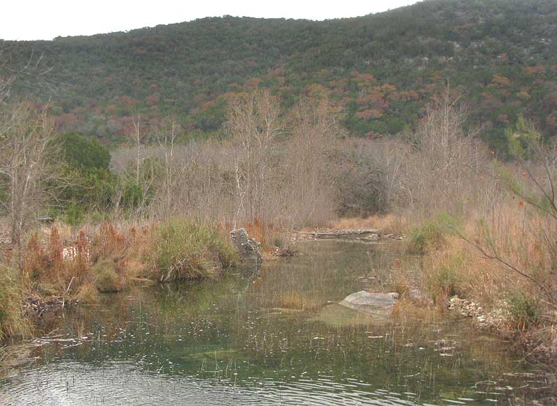 Dry Frio River in winter