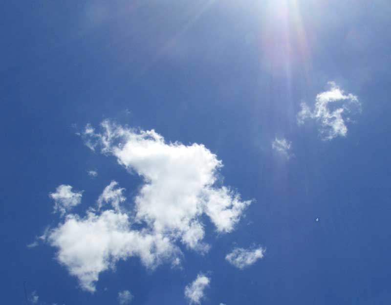 white clouds in blue sky