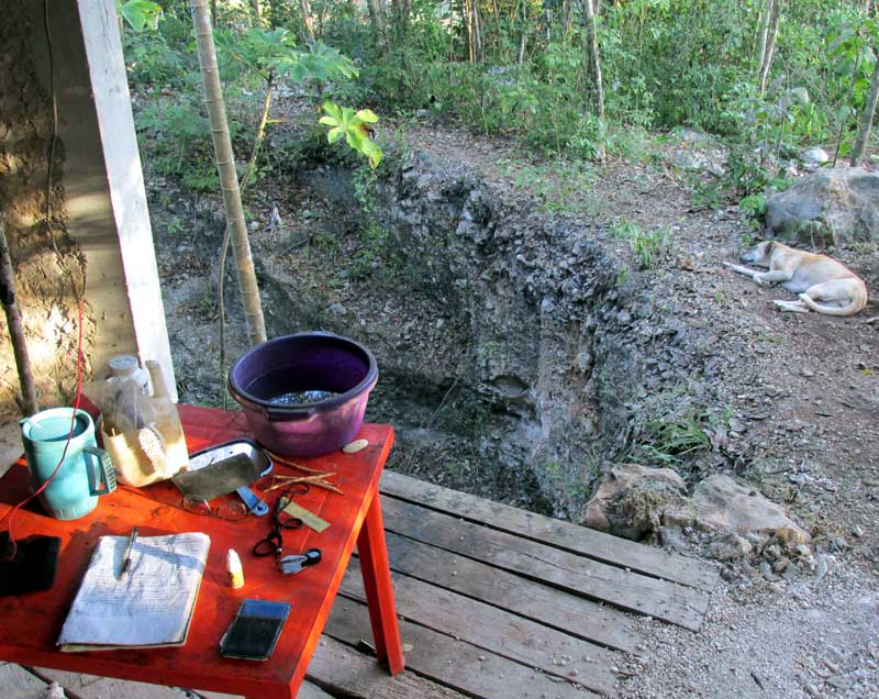 hole beside the hut