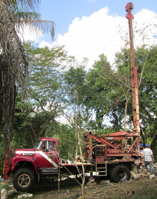 Drilling for water in Yucatan, Mexico