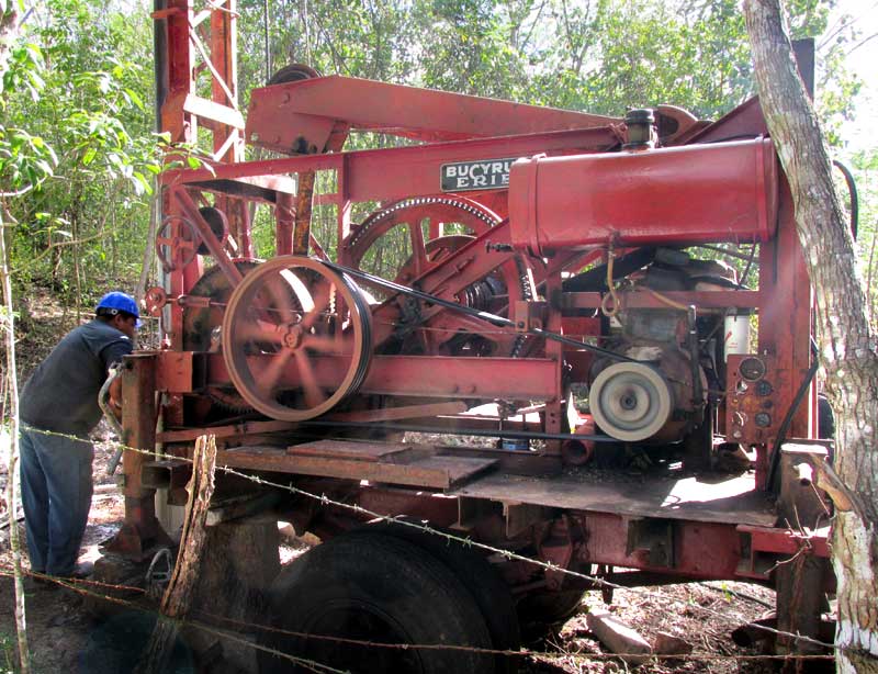 Drilling machne used for water in Yucatan, Mexico