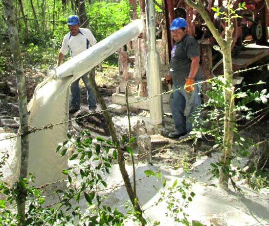 Drilling for water in Yucatan, Mexico, slurry disposal