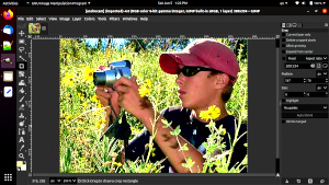 Andre with wildflowers