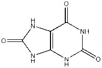 structure of uric acid, c5h4n303
