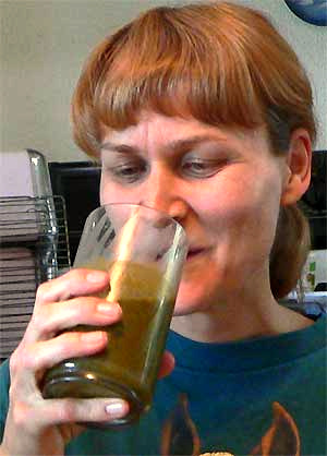 Diana Adams drinking The Green Drink