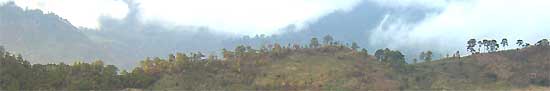 Mountain ridge in cloudforest area of Pantepec, Chiapas, Mexico