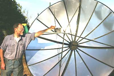 satellite dish made into solar cooker