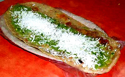 Huarache at a comedor in Mexico City