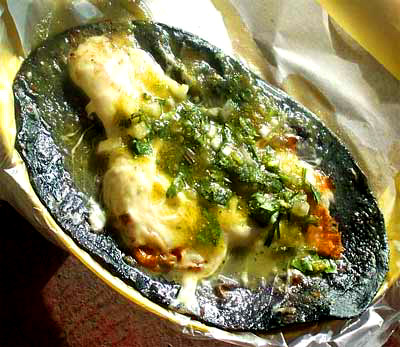 Quesadilla on blue corn tortilla